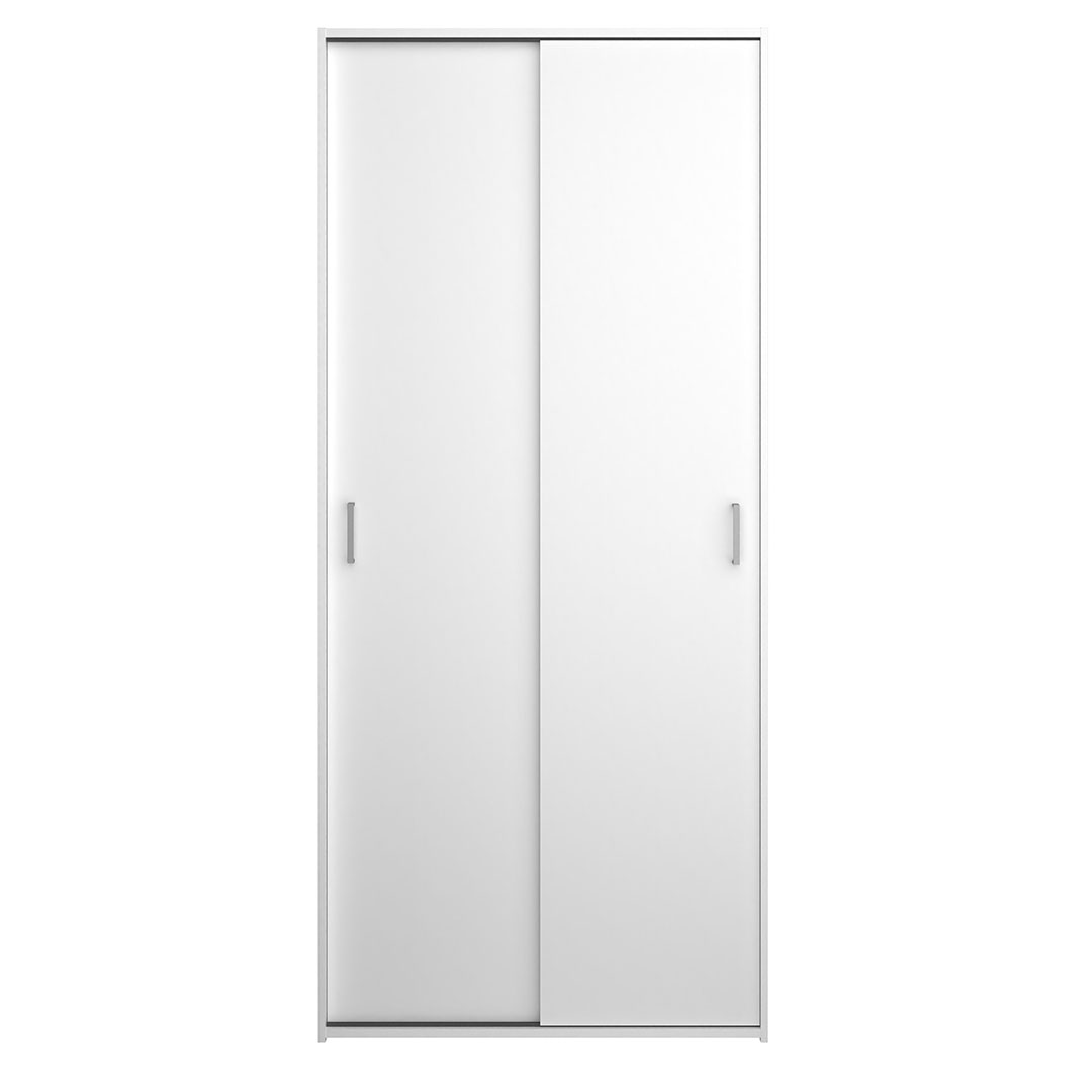 Tvillum Space Kleiderschrank 176x78x49cm, 2 Schiebetüren Weiß.