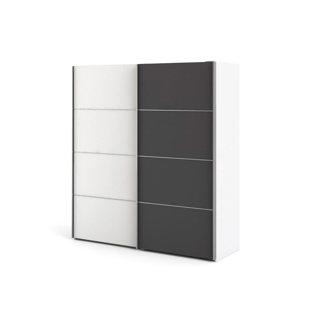 Veto Kleiderschrank A 2 türig H201 cm x B182 cm weiss, grau.