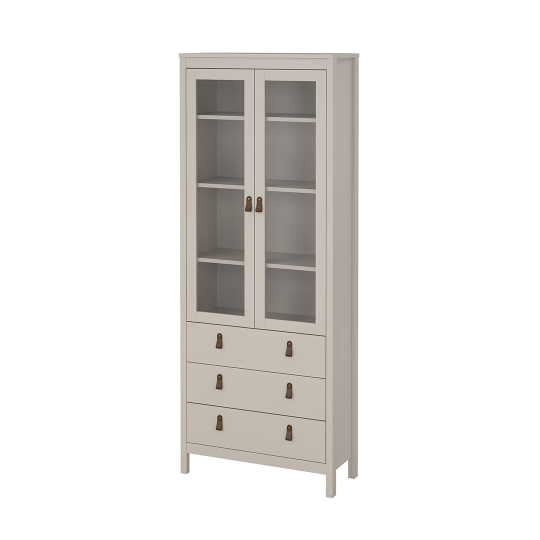 Madrid Vitrinenschrank 2 Türen 3 Schubladen Cashmere.