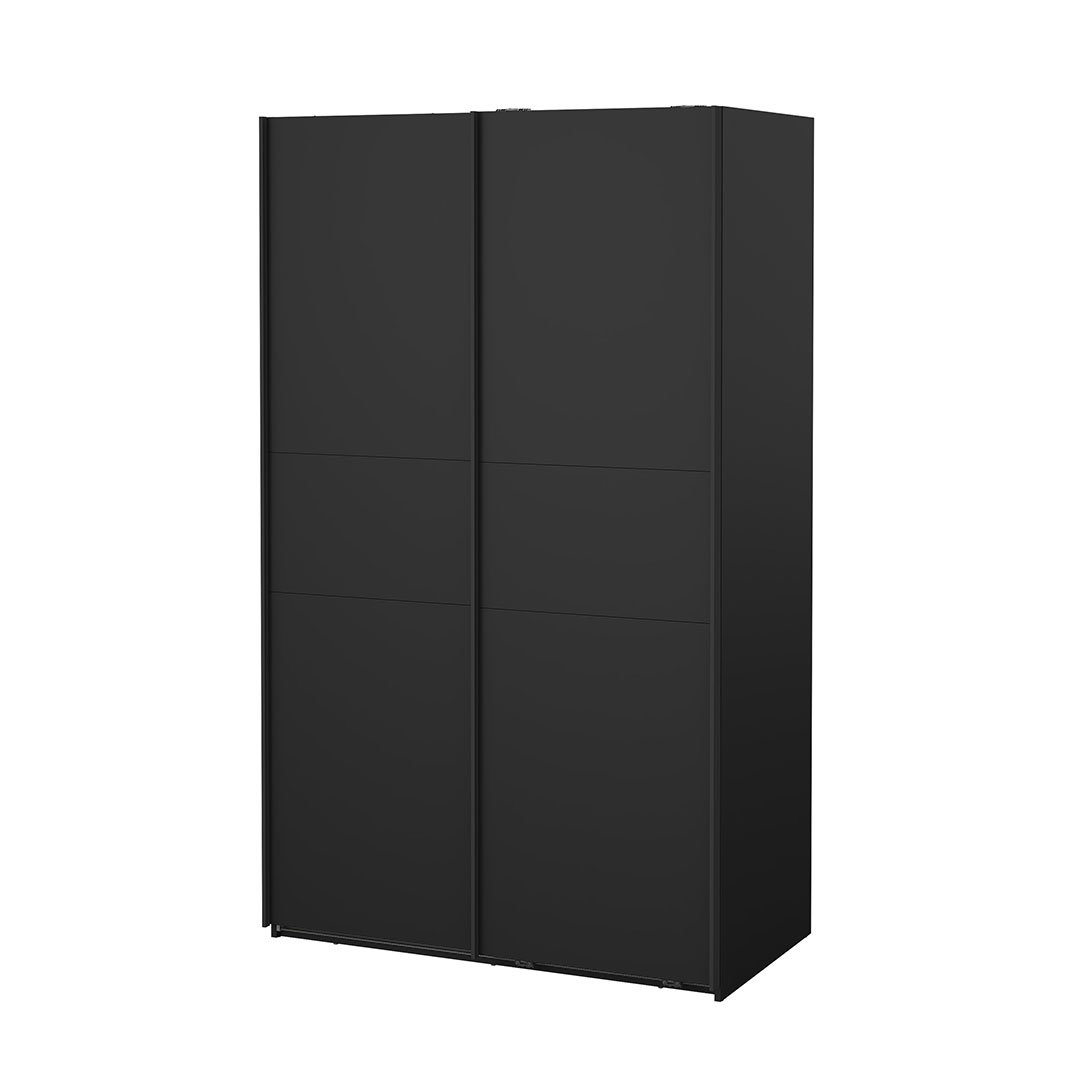 Tvillum Como Schiebetürenschrank 2 Türen 120x200cm Matt Schwarz.