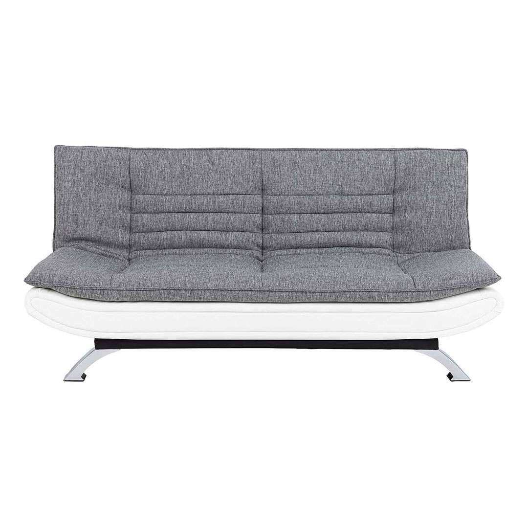 Fanny Schlafsofa in hellgrau und weissen Design.