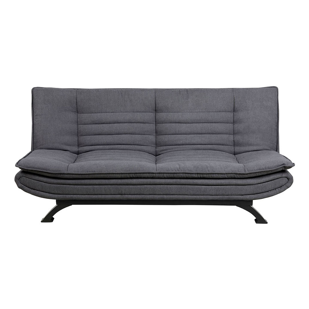 Fanny Schlafsofa dunkelgrau, Metall schwarz.