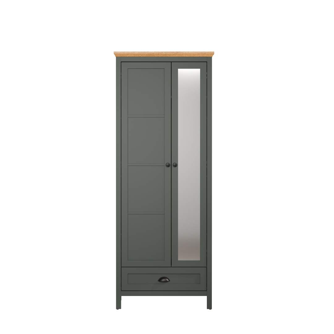 Stanton Kleiderschrank grün, Eiche dekor.