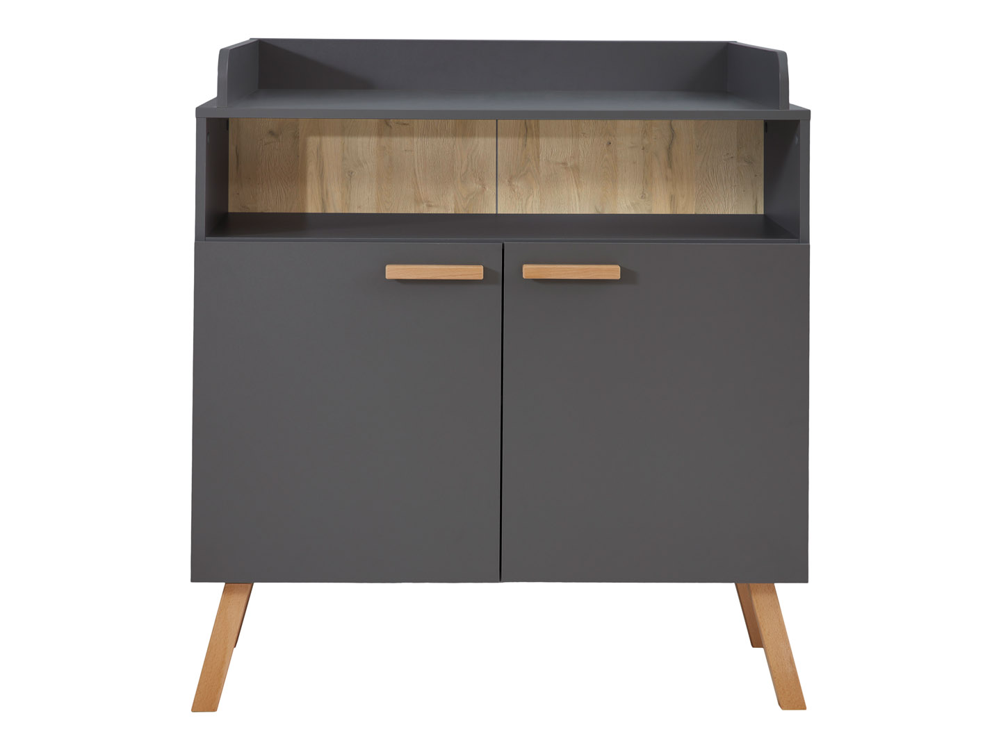 Interfurn MatsBaby Wickelkommode 2 Türen, 1 Offenes Fach Grau.