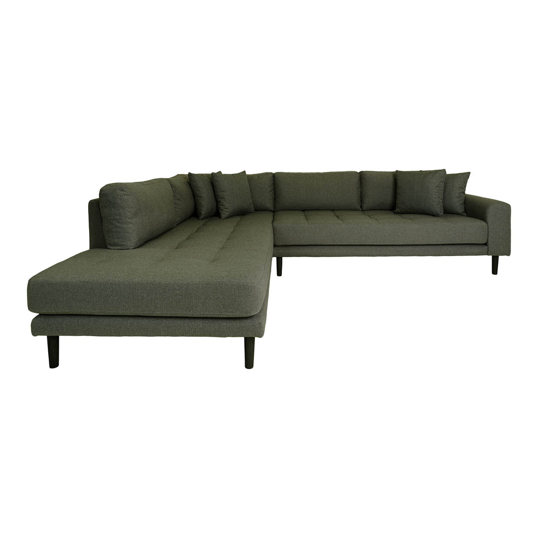 Lido Sofa Ecksofa links gewendet 4 Kissen grün.