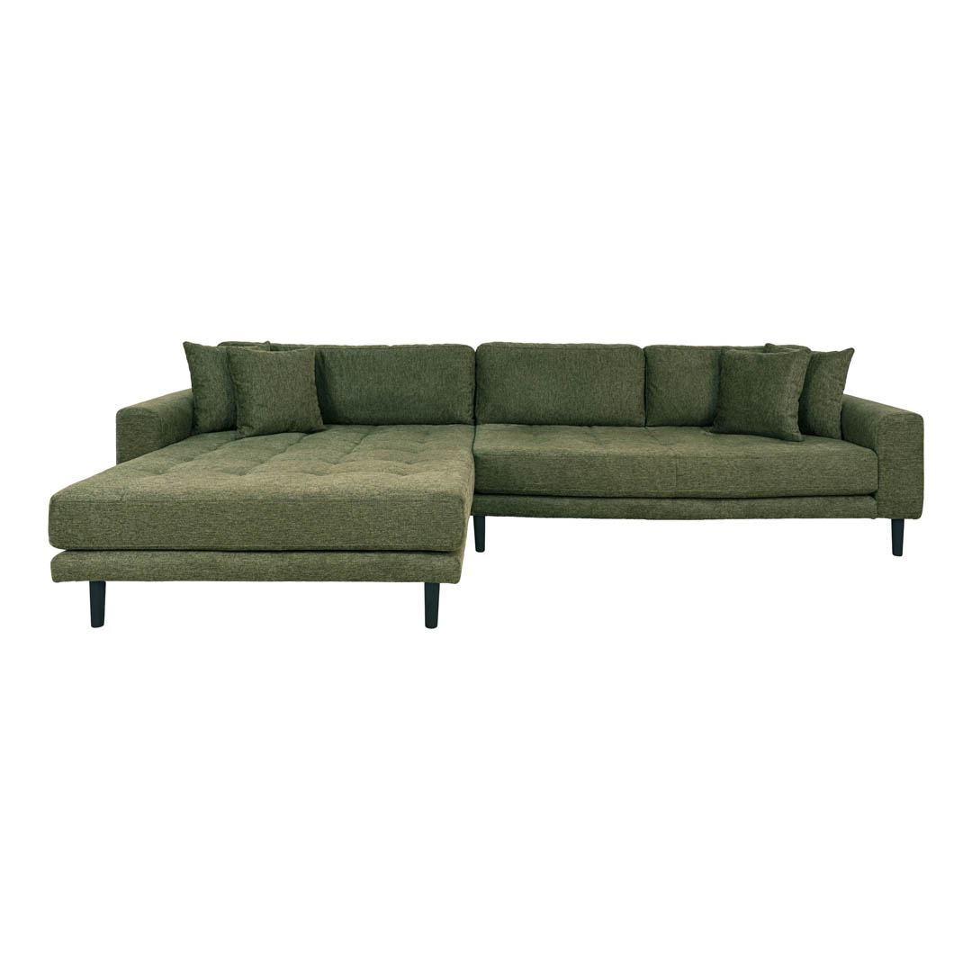 Lido Sofa Chaiselongsofa links gewendet 4 Kissen grün.