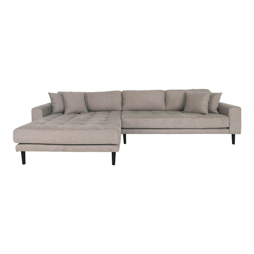 Lido Sofa Chaiselongsofa links gewendet 4 Kissen braun.