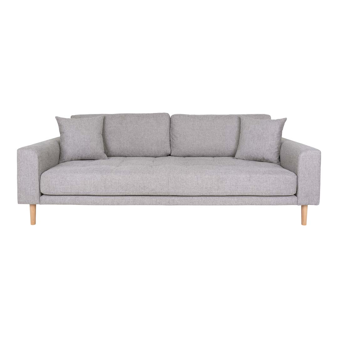 Lido Sofa 3 Personen mit 2 Kissen hellgrau.