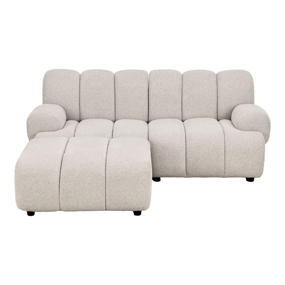 House Nordic Karin Modulsofa Linksausgerichtet 2, 5 Pers. Mit Pouf Sandfarben.