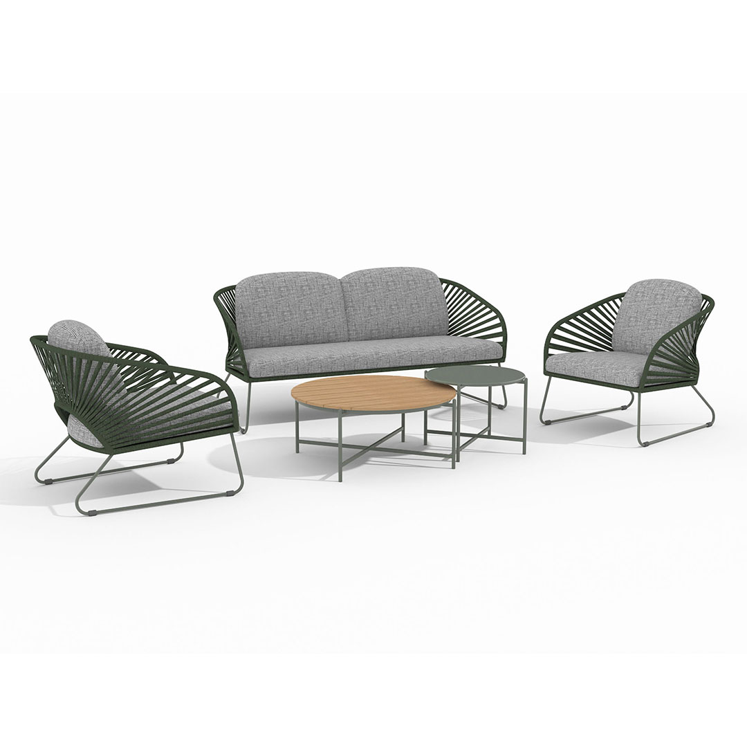 Novella Loungeset inkl. Kissen grau, grün.