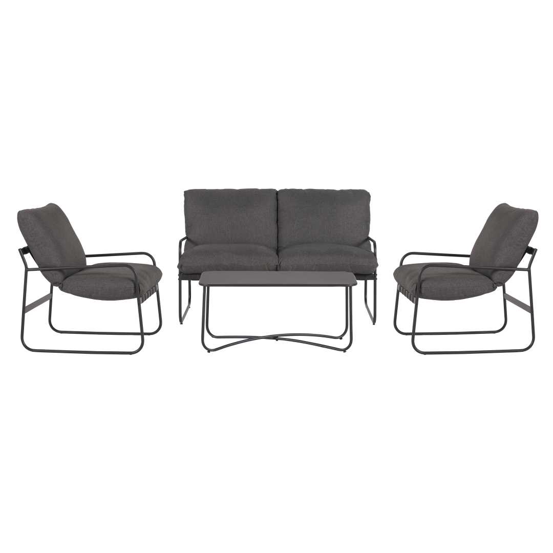 Theodor Sofasatz 4 Teile mit Kissen schwarz,grau.