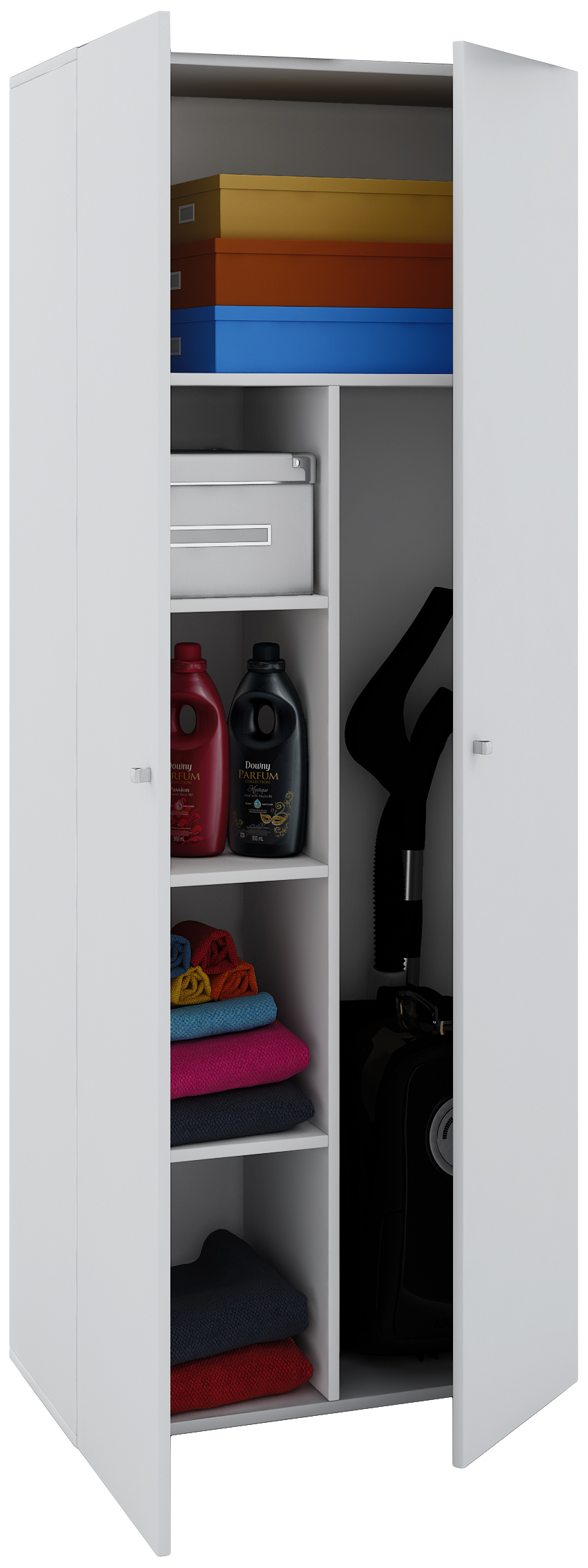 Vcm Vandol Ii Universalschrank, Reinigungsschrank 2 Türen Weiß.