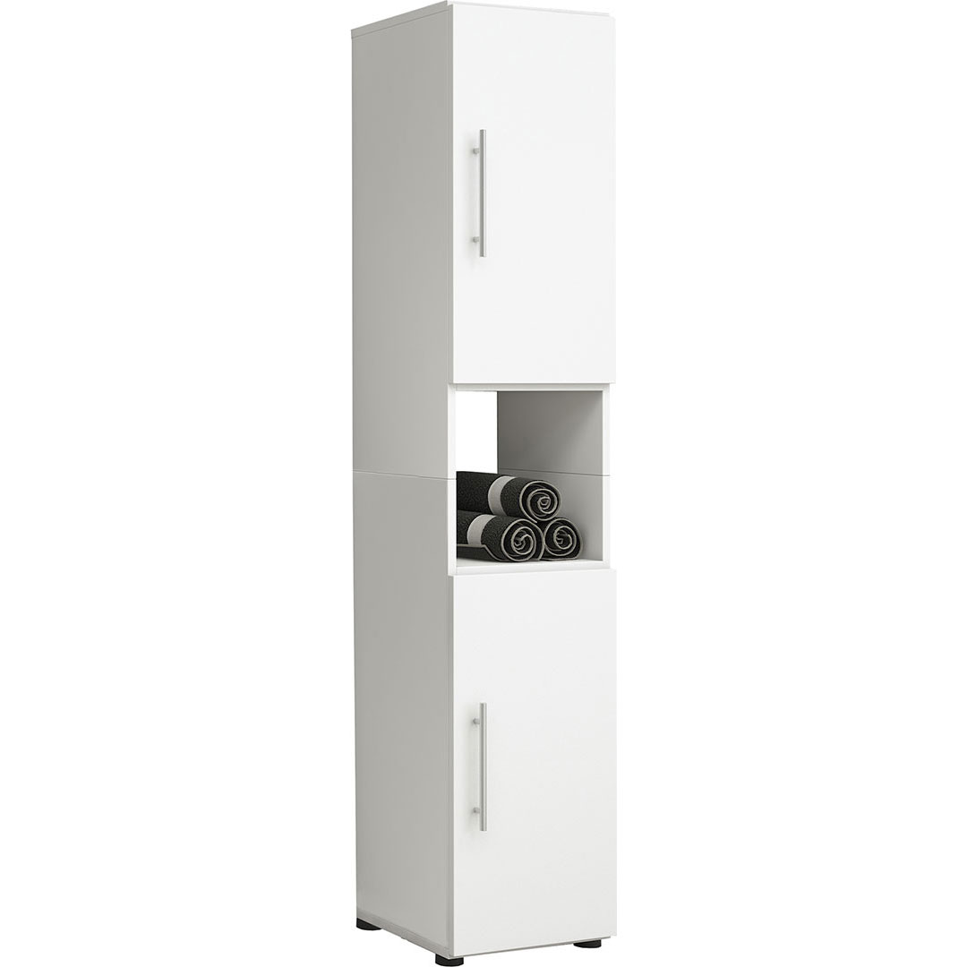 Flandu Badschrank hoch hoch Weiß.