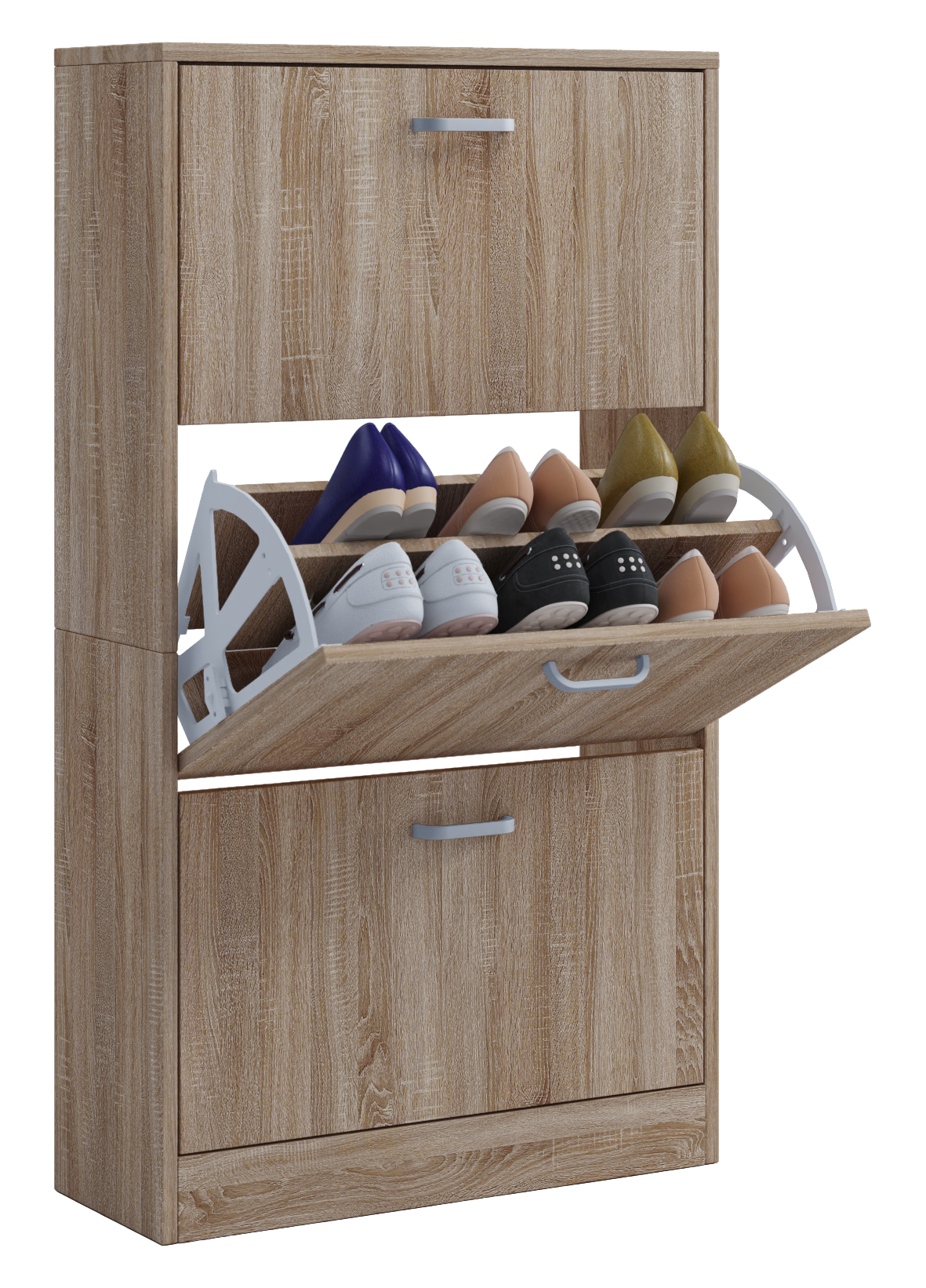Sipos L Schuhschrank 3 Schubladen Sonoma-Eiche dekor.