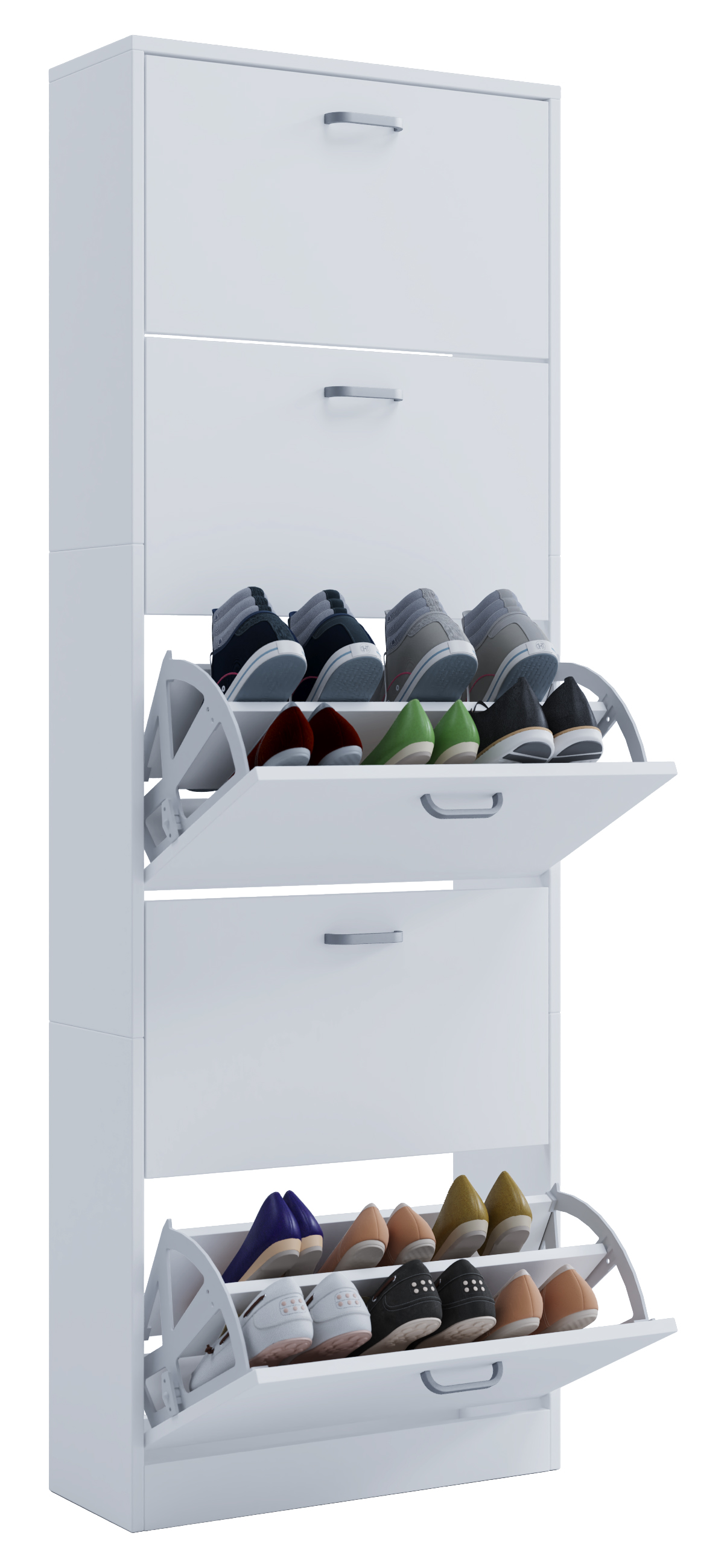 Sipos XL Schuhschrank 5 Schubladen weiß.