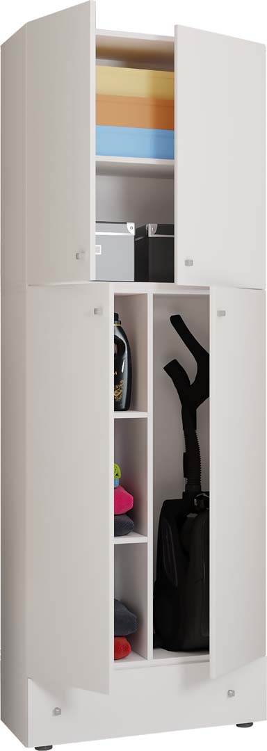 Vcm LonaXXL Kleiderschrank 4 Türen 1 Schublade Weiß.