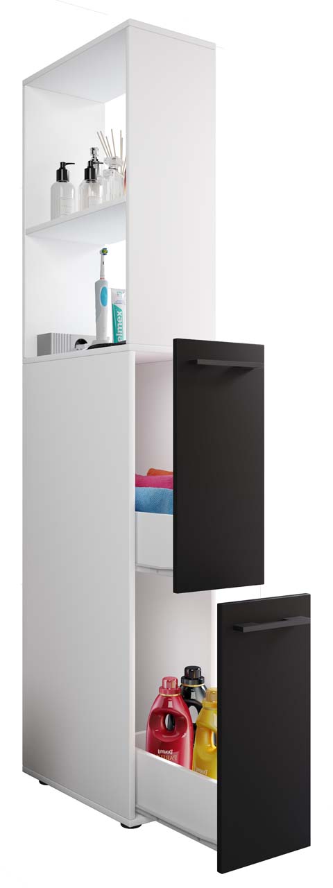 Vcm SadiloXL Badschrank Weiß, Anthrazit.