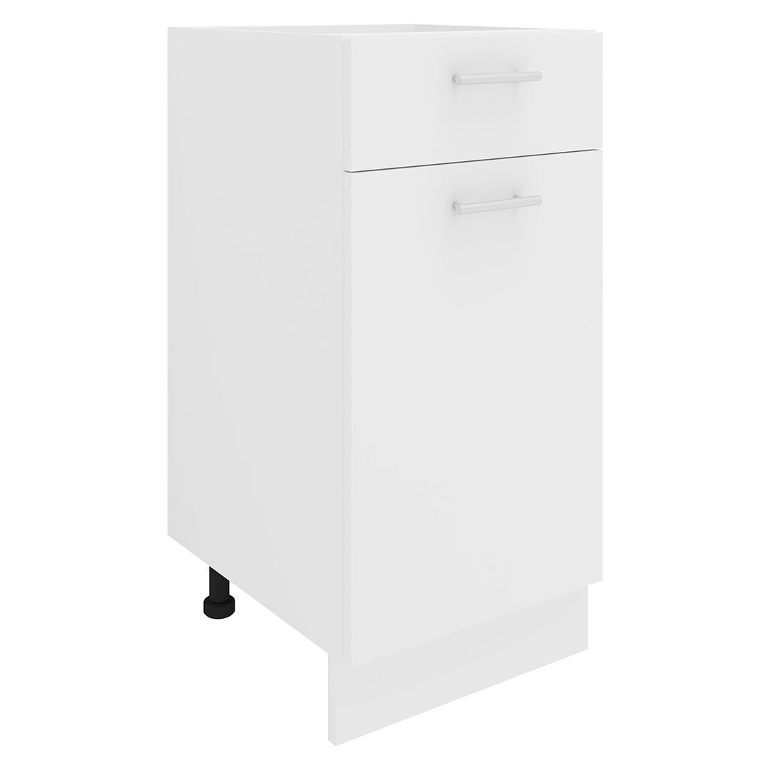 Vcm Esilo Küchenunterschrank 40 Cm 1 Tür, 1 Schublade Weiß.