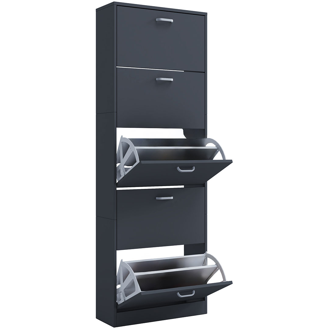 SiposXL Schuhschrank 5 Türen anthrazit.