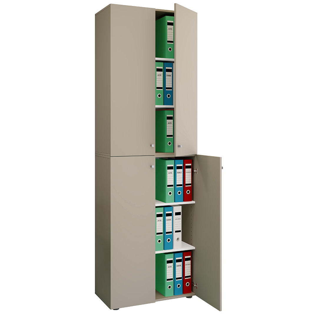 Vcm Lona2XLDT Büroschrank 4 Türen Grau.