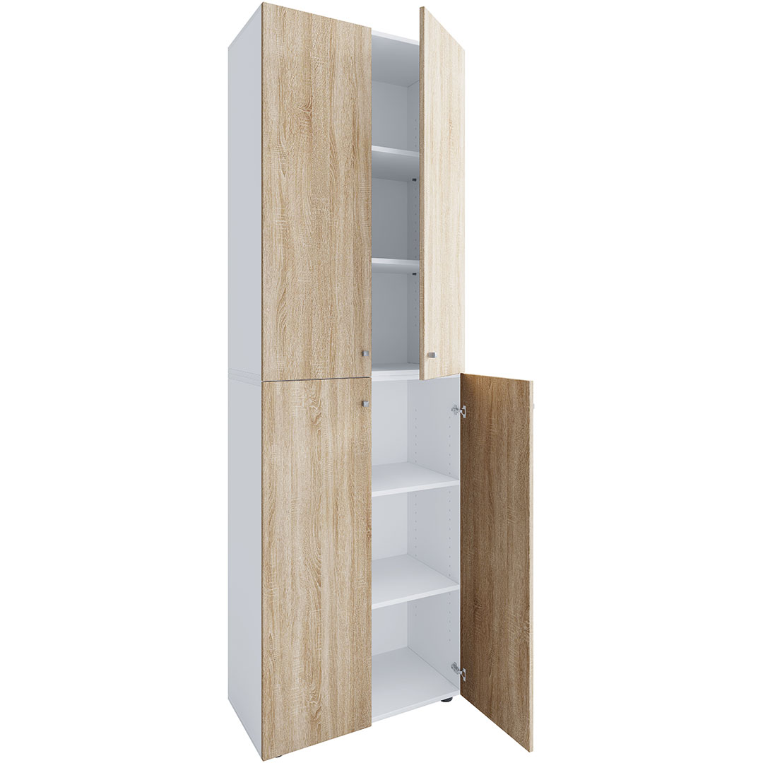 Vcm Lona2XLDT Büroschrank 4 Türen Weiß.
