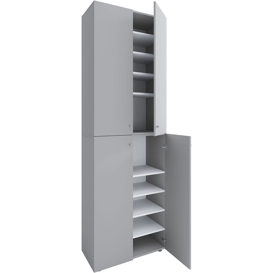 Vcm Lona2XL10DT Schuhschrank 4 Türen Grau.