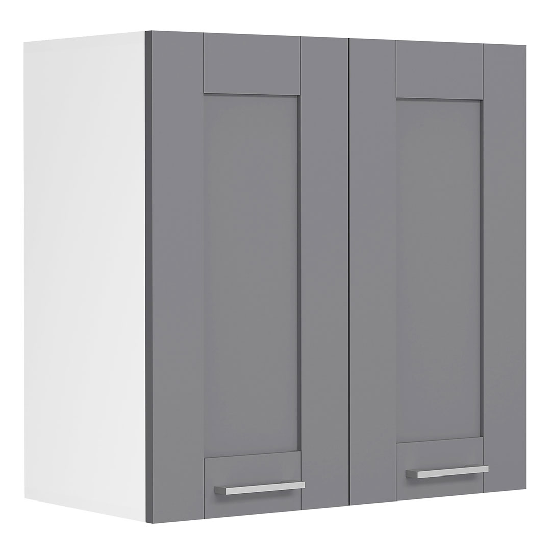 Vcm Colura Küchenoberschrank 60 Cm 2 Türen Anthrazit Grau, Weiß.