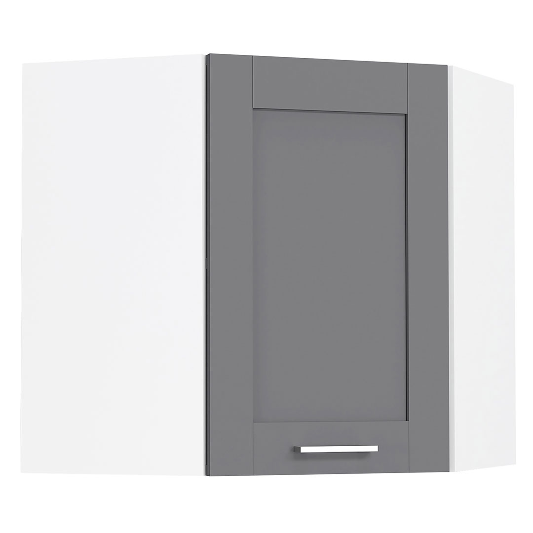 Vcm Colura Küchenoberschrank , Eckschrank 1 Tür Anthrazit Grau, Weiß.