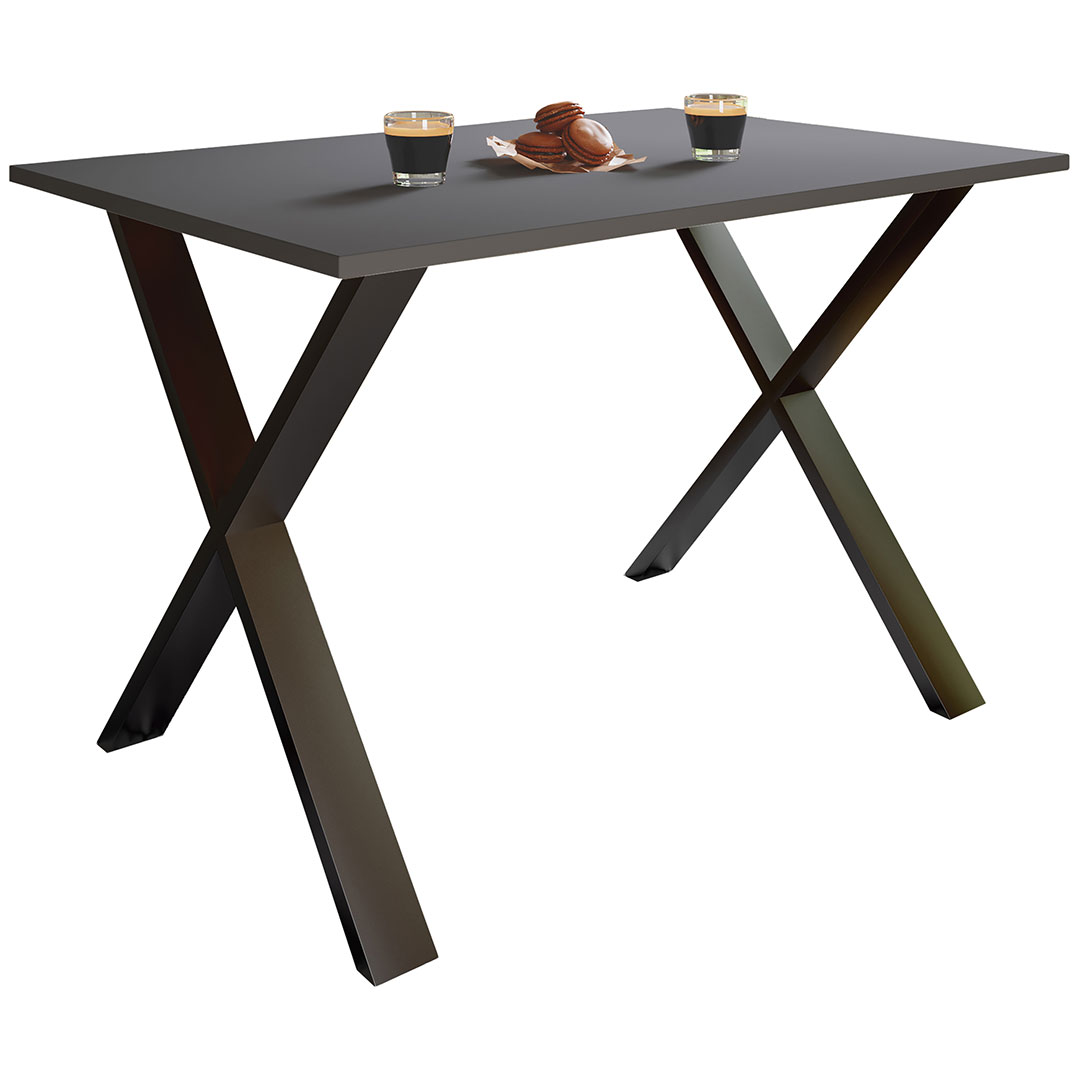 XonaX Esstisch 110x80 anthrazit, schwarz.