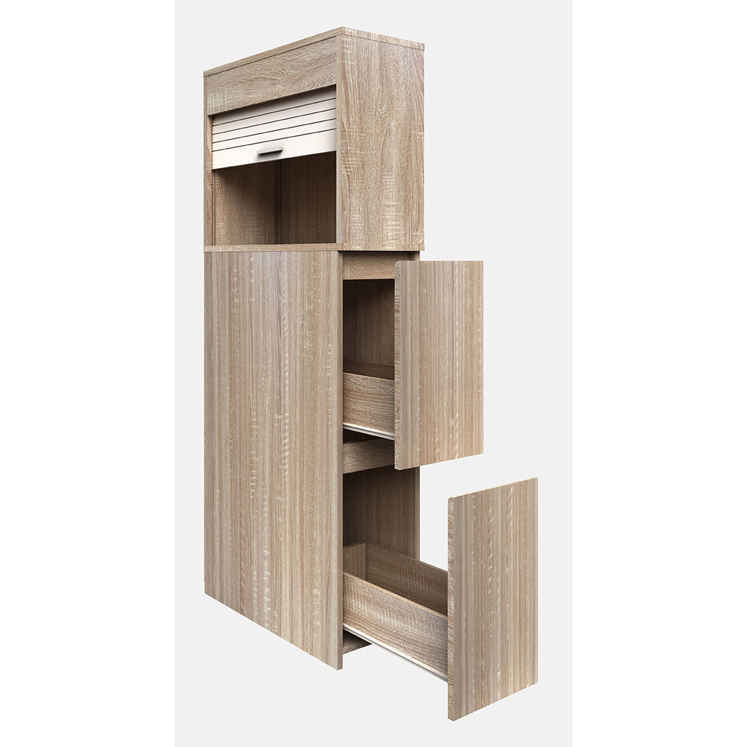 Tasalo Badschrank 2 Schubladen Eiche dekor.