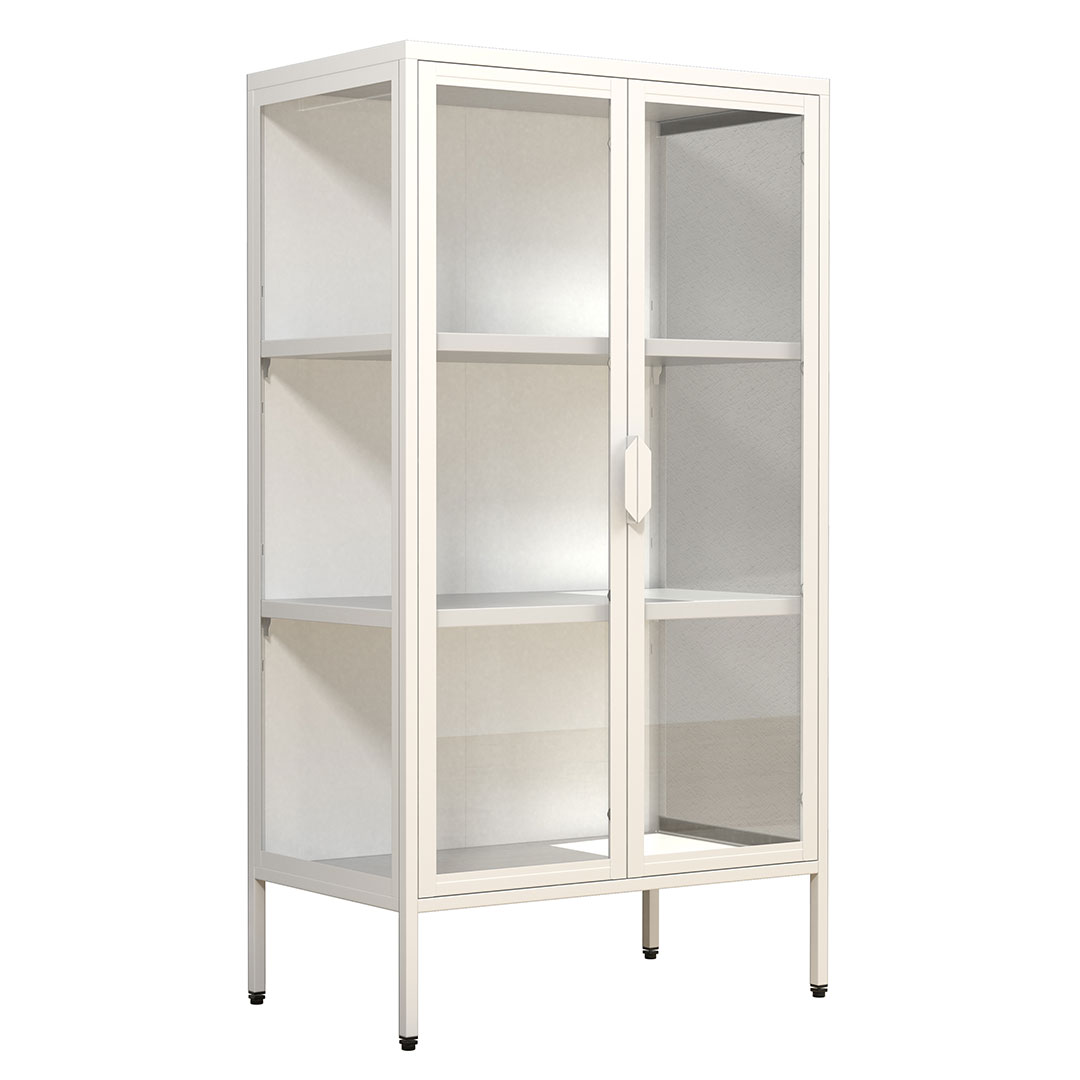 FlokaM Vitrinenschrank 2 Türen weiß.