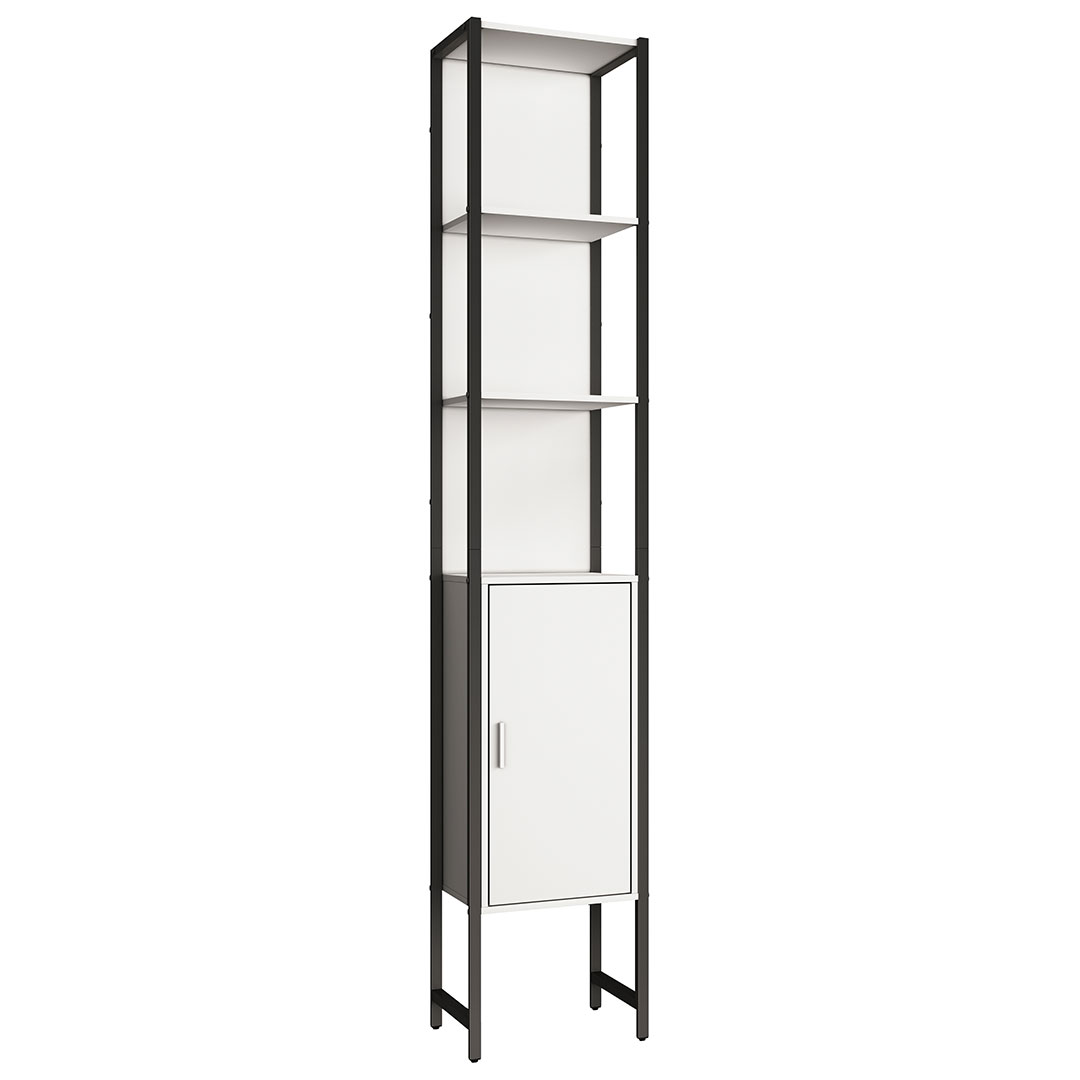 Vcm EdinoHS Hochschrank Bad 1 Tür Weiß.