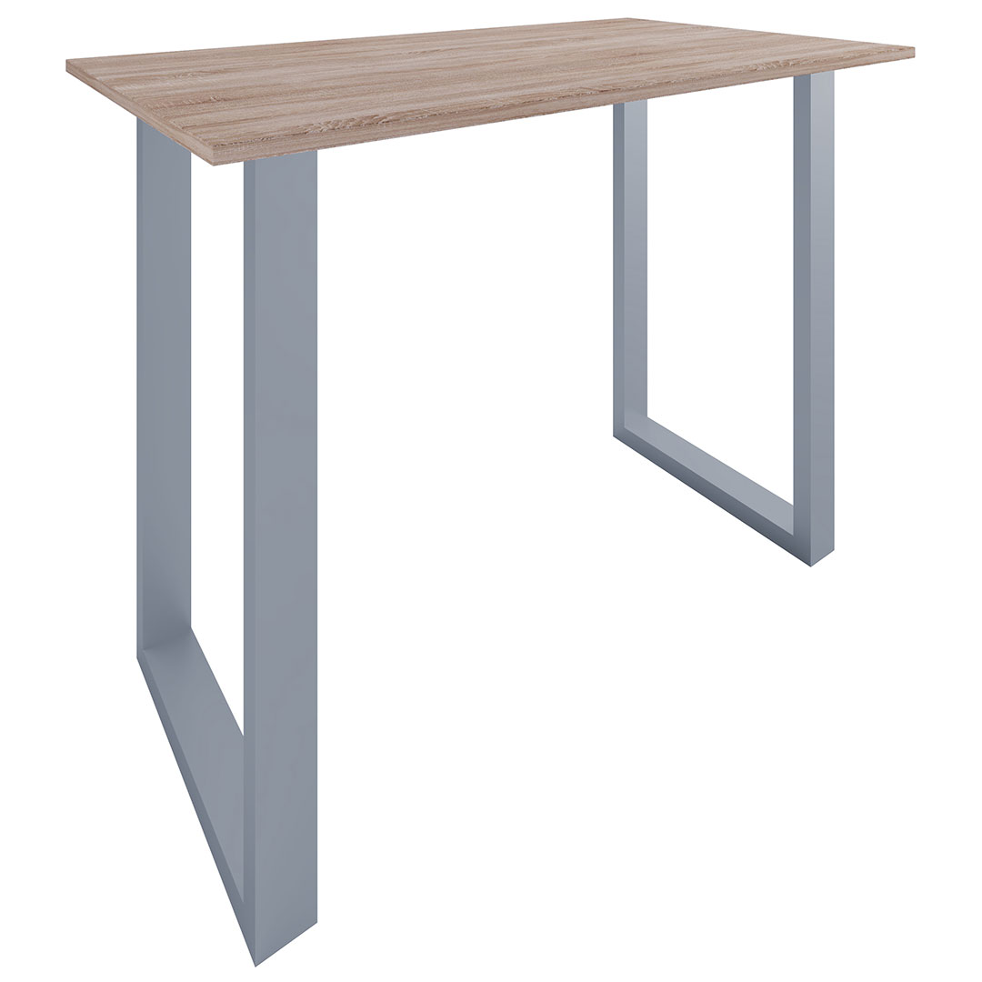 Vcm Xona Bartisch 140x80 Eiche Dekor, Silberfarben.