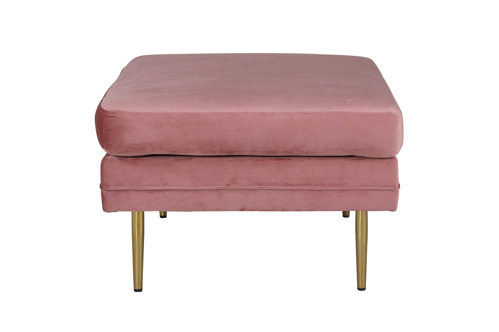 Venture Design Boom Pouf, Hocker Velour Messing, Pink.