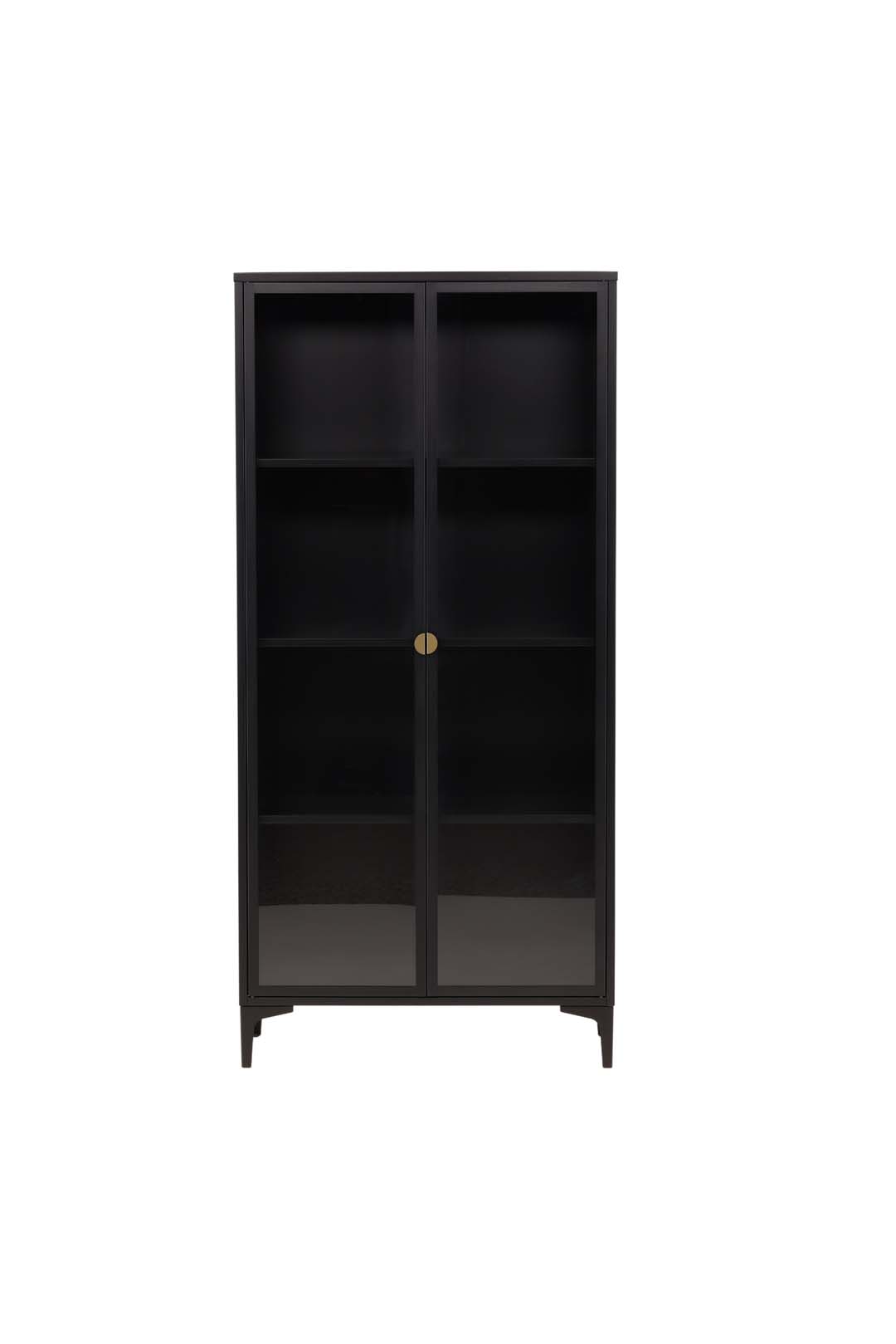 Piring Vitrinenschrank 2 Glastüren schwarz.