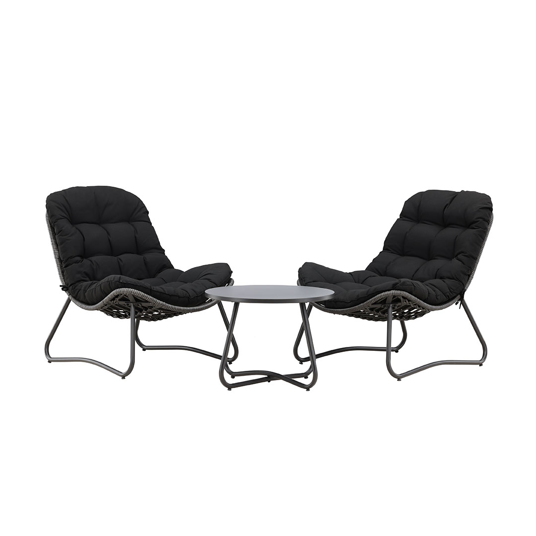 Venture Design Cala Loungeset 2 Loungestühle, 1 Couchtisch Anthrazit.