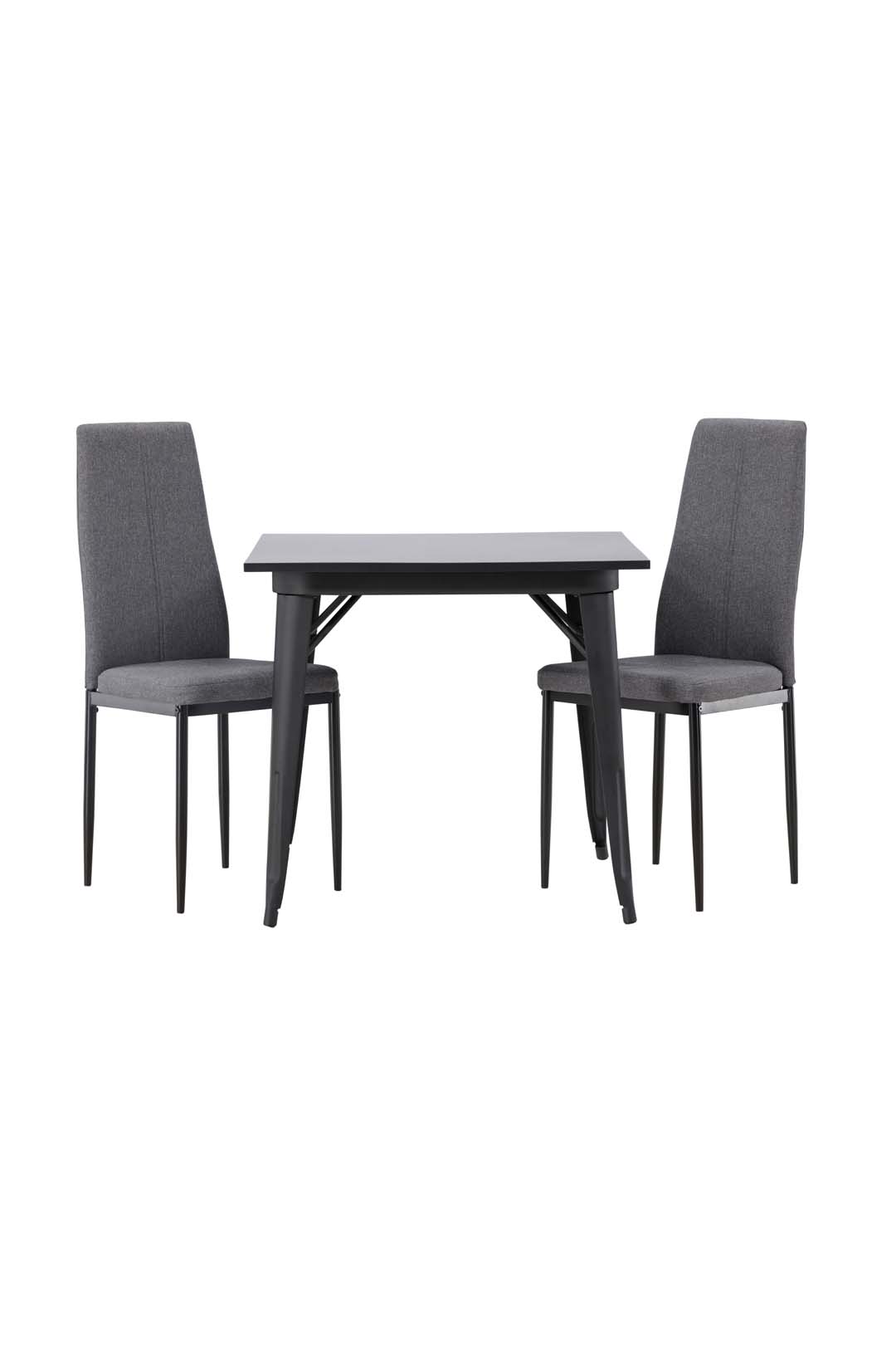 Tempe Essgruppe Tisch Schwarz Und 2 Petra Stühle Grau.