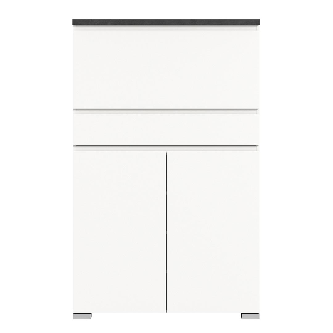 Shoelove Schuhschrank 2 Türen, 1 Klaptür, 1 Schublade 95x151cm weiß,grau.