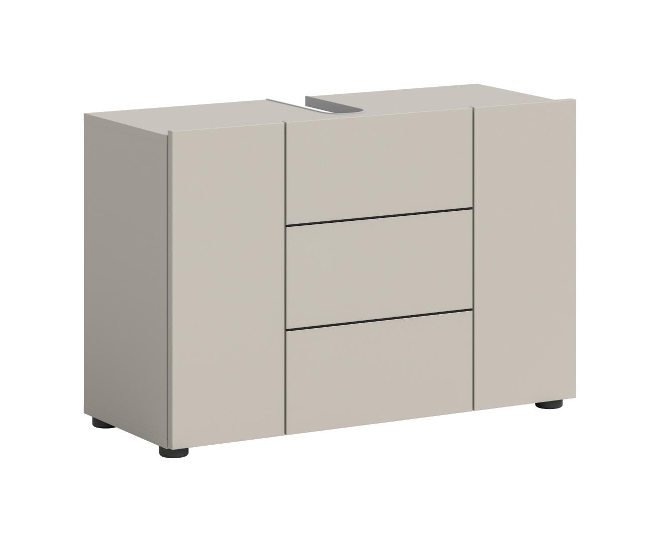 Xonox-home Vira Waschbeckenunterschrank 3 Türen Kaschmir Dekor.