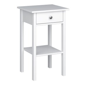 Mulon nattbord 1 skuffer hvit ren.