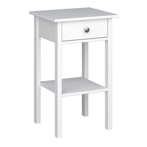 Mulon nattbord 1 skuffer hvit ren.