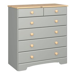 Nilon Kommode 6 Schubladen grau, golden.