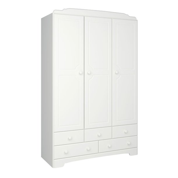 Nilon Kleiderschrank 3 Tren 5 Schubladen wei.
