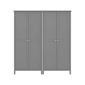 Troms Kleiderschrank 4 Tren grau.