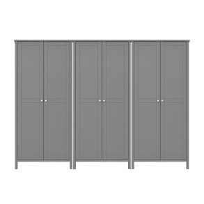 Troms Kleiderschrank 6 Tren grau.