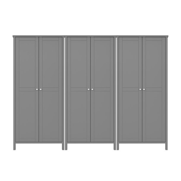 Troms Kleiderschrank 6 Tren grau.