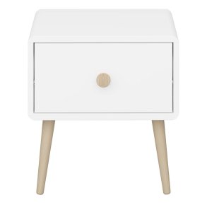 Gaia nattbord 1 skuff hvit.