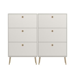 Softline skoskap 6 klaffdrer hvit.