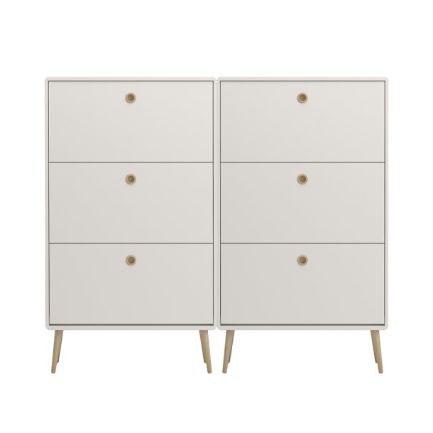 Softline skoskab 6 klaplger hvid.