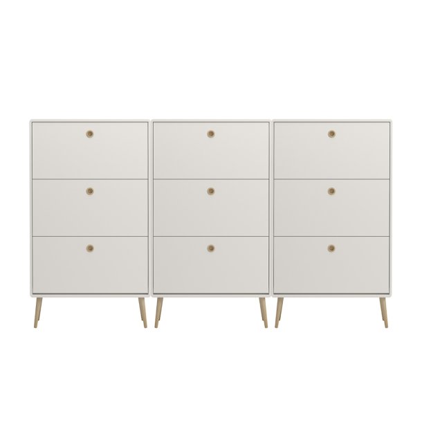 Softline skoskap 9 klaffdrer hvit.